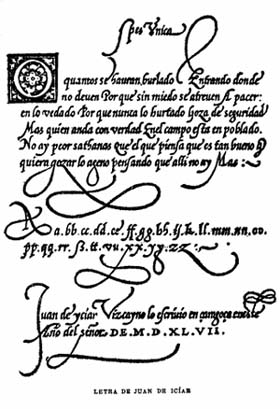 Letra de Juan de Icar