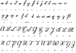 Escritura Stterlin, forma manuscrita de la caligrafa Fraktur (Alemania)