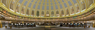 Vista panormica de la antigua sala de lectura-British Library,Londres