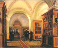Visita de Nicols I de la biblioteca en 1853.