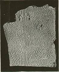 La tablilla sobre el diluvio de la epopeya de  Gilgamesh, escrita en acadio.