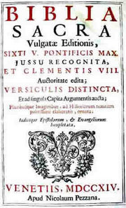 Vulgata, realizada por San Jernimo de Estridn por encargo de San Dmaso I.