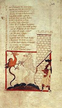 Wace, Roman de Brut, en un manuscrito del s.XIV