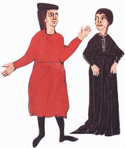 Gaucelm Faidit y Guillelma Monja, de un manuscrito en la Biblioteca Nacional