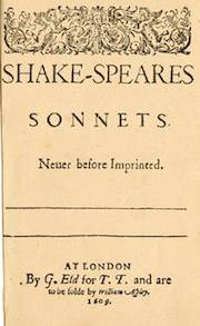 Portada de los Sonetos de Shakespeare, ed. 1609.