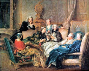 Lectura de Molire de Jean-Franois de Troy, hacia 1728