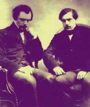 Edmond de Goncourt (a la izquierda) junto a su hermano Jules